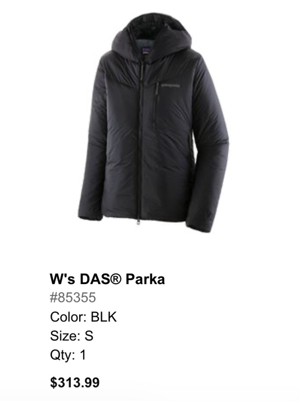 Patagonia DAS parka women’s small